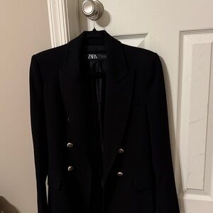 Zara Women's Double-Breasted Black Blazer